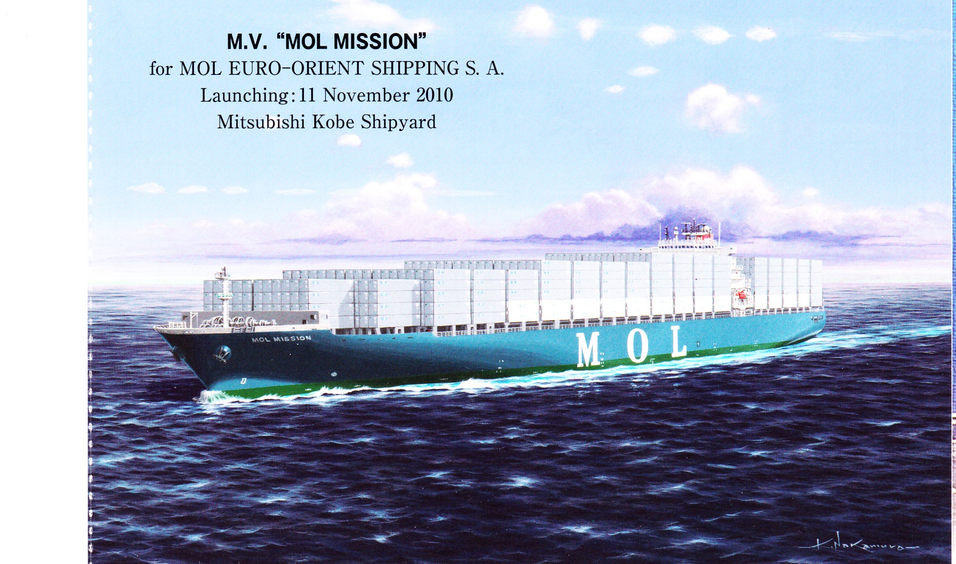 進水記念絵はがき 「MOL MISSION」 | デジタル造船資料館